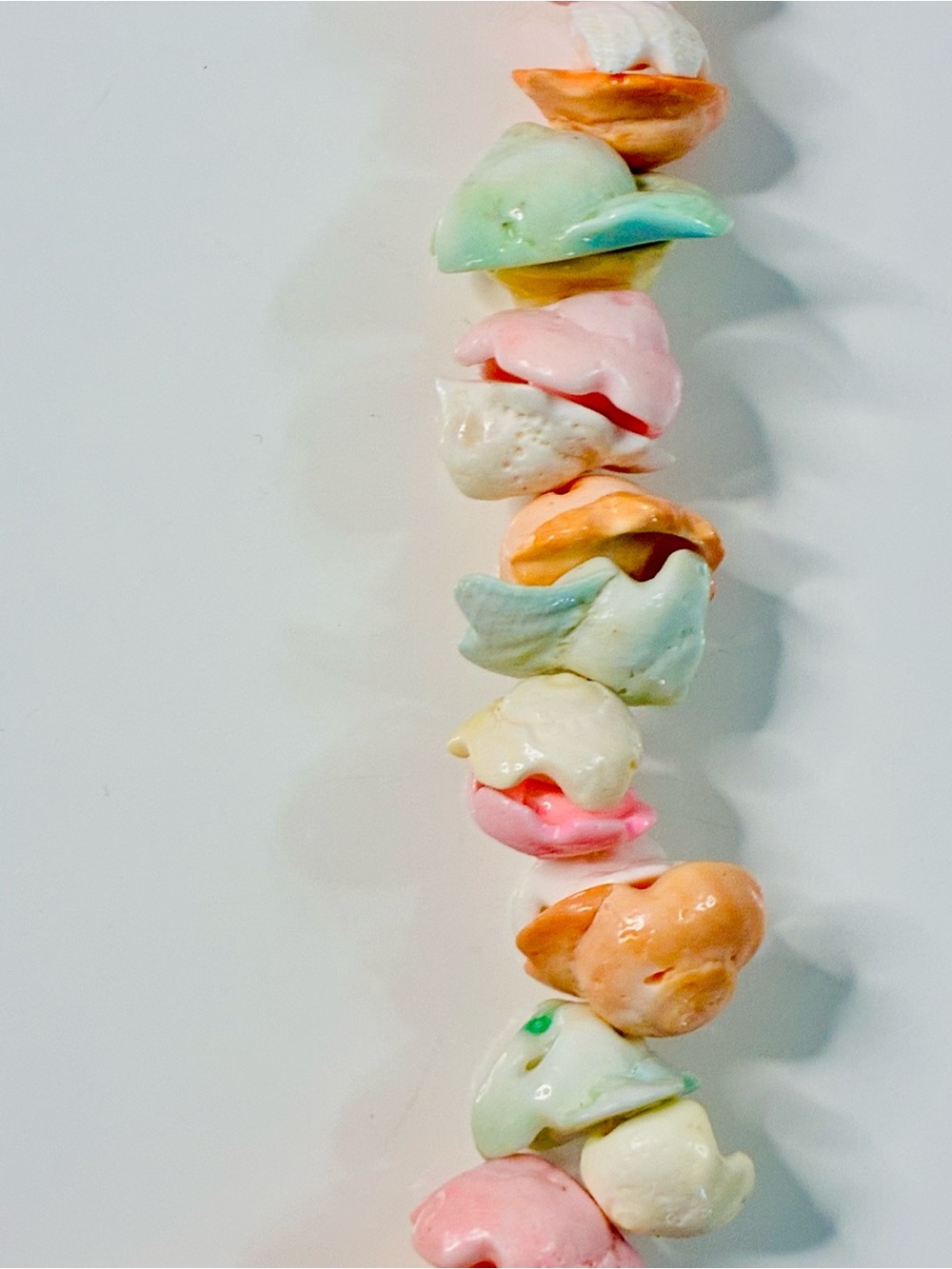 VTG Pastel Multicolor Shell Bead Necklace - ICE CREAM SCOOPS Women's Jewelry - Picture 8 of 16